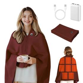 Sixwax-1204 Sspatios Portable Heated Shawl Wraps For Women Soft Zipper Elect