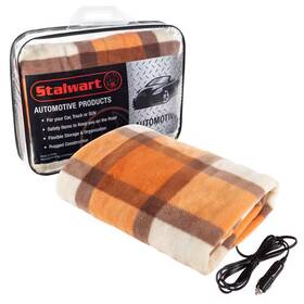 Stalwart 313054625649 12-volt Polar Fleece Electric Car Throw Blanket In Orange