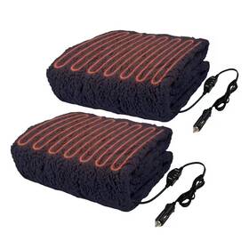 Stalwart 744110820492 Heated Blanket 2-pack - Portable 12-volt Electric Travel Set For Car Tr