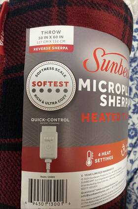 17050 Star Elite Inc. Sunbeam Heated Electric Throw Blanket - Sherpa Black And Red Checker 50 Inch X 60 17050 Star Elite Inc. Sunbeam Heated Electric Throw Blanket - Sherpa Black And Red Checker 50 Inch X 60