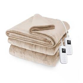 32810117 Star Elite Inc. Royal Posh Velvet Heated Electric Blanket Queen 90 Inch X 84 Champagne