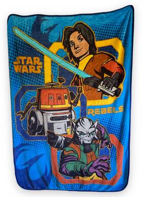 Star Wars 032281246150 Fleece Throw Blanket Rebels Animated Series Blue 40x66