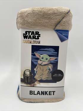 22l028032 Star Wars Mandalorian Baby Yoda The Child 62 Inch X 90 Silk Touch Throw Blanket New