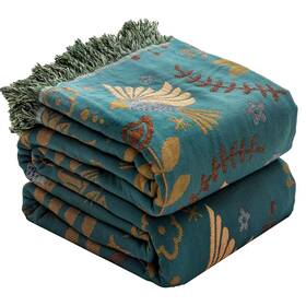 Uslanniao230 Stasoptk 250 Bird And Floral Throw Blankets For Bed Reversible Boho Quilt Farmhouse Cotton