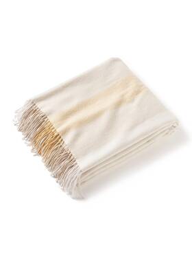 State Cashmere 680490307881 Multicolored Striped Home Throw Blanket With Decorative Fringe 100% Pure Cash
