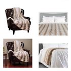 Stempatternwhitebrownqueen Chanasya Super Bed Blankets Soft Fuzzy Fur 817797020582
