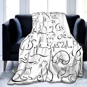 Bs520lbur8y7 Store Cat Blanket Soft Cozy Flannel Throw Warm Lightweight Blankets Gifts For