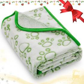 Db-green-s001 Stuffed Green Soft Puppy Blanket With Flannel Cute Paw 24x32 Inches