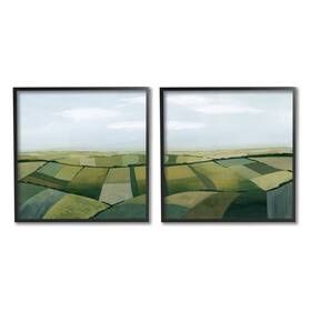 A2-230 Stupell Industries 24x24 Rolling Hill Farm Crop Landscape Patchwork Grass Fields Design By Grace Popp
