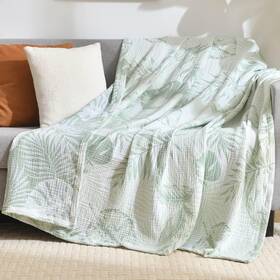 Stylechic 711523718043 100% Cotton Muslin Throw Blanket King 104 Inch X92 Vintage Indoor And