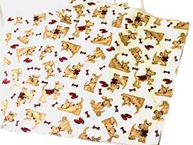 Fb105 Sues Creating Cottage Quilt Shop Flannel Puppy Dog And Slippers Adorable Lap Blanket 47 Inch X 44 Double Sided Tan