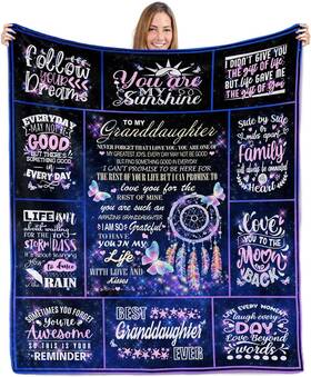 Sulpoie 313109153141 Granddaughter Gift Blanket - Grandmas Graduation 50 Inch X60 Throw