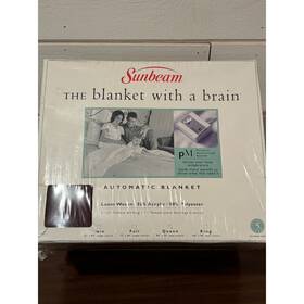 Sunbeam 027045035798 Vintage Queen Electric Automatic Blanket With Brain Dual Heated Burgundy