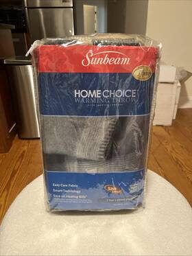 Sunbeam 027045653558 Vintage Warming Electric Throw Blanket 60in X 50in Brown/tan/grey