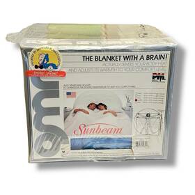 Sunbeam 032252528513 Omni Queen Electric Blanket Dual Control Blue Nos Vintage Smart