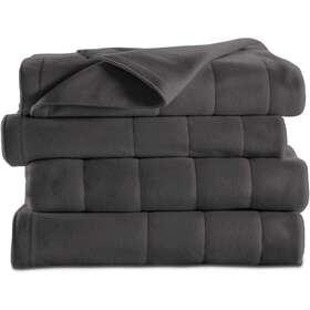 Sunbeam 053891135177 Soft Quilted Fleece Electric Heated Warming Blanket Twin Slate Gray