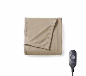 11904 Sunbeam Royal Luxe Dove Heated Personal Throw Blanket Adjustsable Settings Used