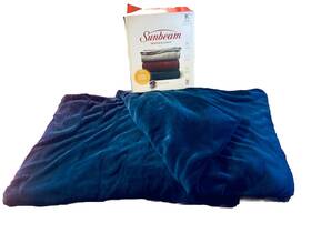 2127824 Sunbeam Microplush Heated Blanket King Size 100 Inch X 90 - Blue