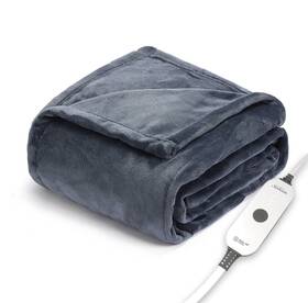 32810062-rainstormblue Sunbeam 32810062 Royal Posh Velvet Heated Throw Electric Blanket