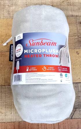 Sunbeam 694501129997 As Is No Plug Included Throw Microplush Electric Heated Blanket 50 Inch X60