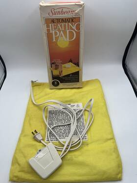 748-8 Sunbeam Vintage Therma-dial Automatic Hearing Pad 6 Heat Settings Yellow Zip