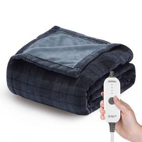 89863053 Sunbeam 50 Inch X60 Electric Throw Nordic Premium Frankfurt Plaid Blue -