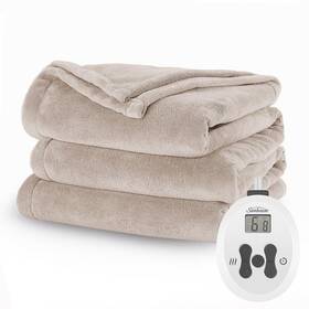 89863060 Sunbeam Twin Electric Blanket Nordic Premium Stone Buff -