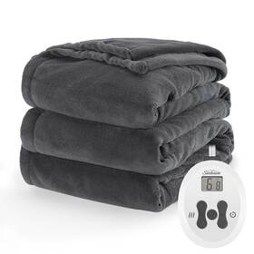 89863064 Sunbeam Twin Electric Blanket Nordic Premium Dark Shadow -