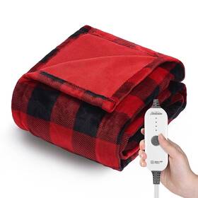 89863066 Sunbeam 50 Inch X 60 Nordic Premium Heated Throw Electric Blanket Buffalo Lines
