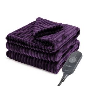 94909141 Sunbeam 50 Inch X60 Heated Throw Blanket 3 Heat Settings Textured Velvet