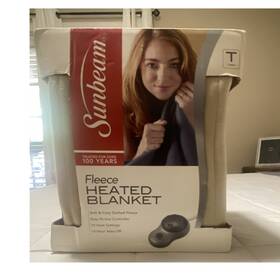 Bvt2309a4g7539 Sunbeam Fleece Heated Blanket Twin Beige 10 Heat Settings 10-hour Auto-off