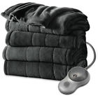 Sunbeam Electric Heated Plush Blanket Slate Extra-soft Twin Comfort Rest New 728653642841