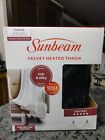 Sunbeam Velvet Heated Throw Blanket 50inch X 60inch Ultra Soft Auto Off 3 Heat Sett