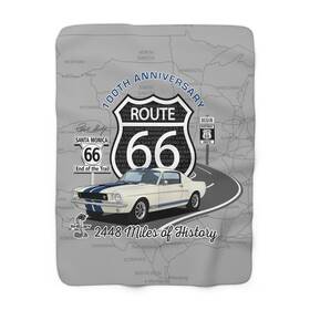 26902496946302462155 Sunbeltgifts Best Brands Under The Sun C6 Corvette Route 66 100th Anniversary Mother Road Sherpa Throw Blanket