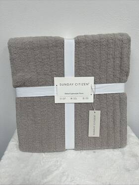 Sunday Citizen 810095961502 Ribbed Lightweight Throw 52 Inch X 75 Taupe