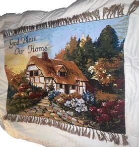 116204 Sunflower Garden Designs Of Faith God Bless Our Home Tapestry Throw Blanket Vivid Colors 50 Inch Cottage Floral