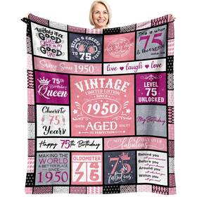 Blanket006 Sunhygge 75th Birthday Gifts For Women Blanket 60 Inch X 50 75 Year Old Fo