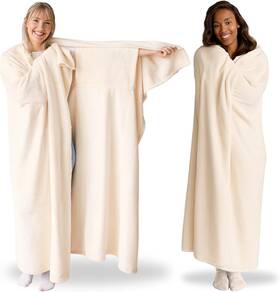T4lc97 Super Blanky Wearable Blankets For Women Adult Blanket Men Top Ivory Cream