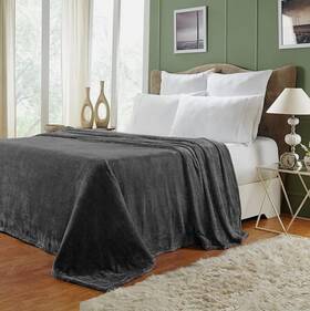 Superior 190052056725 Ultra Microfiber Plush Fleece Soft Full/queen Blanket Charcoal