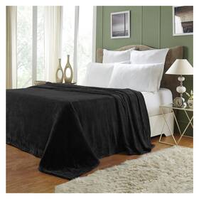Superior 190052085336 Quality All-season Plush Silky Soft Fleece Blankets And Throws Black King