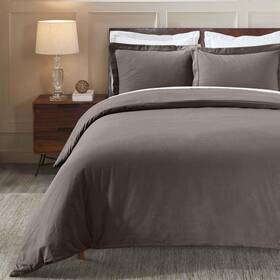 Superior 190052264908 Cotton Flannel Duvet Cover Set Brushed Full/queen Charcoal