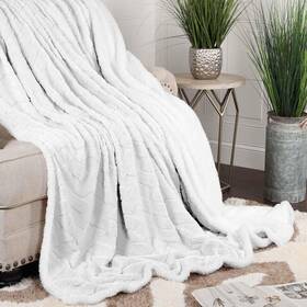 Superior 190052293809 Fleece Reversible Lattice Blanket Decorative Blankets For Bedroom Sofa Fuz