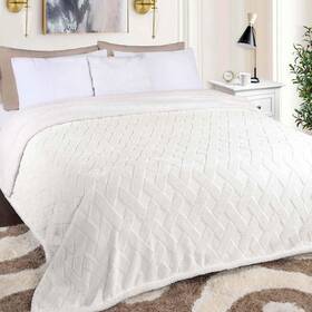 Superior 190052293885 Fleece Reversible Lattice Blanket Decorative Blankets For Bedroom Sofa Fuz