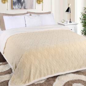 Superior 190052293908 Fleece Reversible Lattice Blanket Decorative Blankets For Bedroom Sofa Fuz