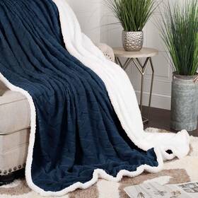 Superior 190052329041 Fleece Reversible Lattice Blanket Decorative Blankets For Bedroom Sofa Plu