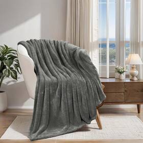Superior 190052329676 Classic Solid Fleece Blanket Thick Cozy Warm Blankets Velvety Soft Plush