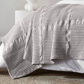Superior 190052390973 Waffle Weave Cotton Blanket Comfy For Bedroom Decor Picnic Beach