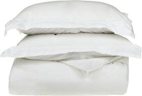 300twdc Superior 300-thread Duvet Cover Set Premium Long-staple Cotton Twin White