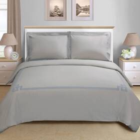Superior 889954107986 Miller Embroidered Duvet Cover Set King/cal King Grey/grey