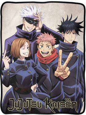 Surreal Entertainment 670711212186 Jujutsu Kaisen Anime Throw Blanket Main Four Poster Fleece 45x60